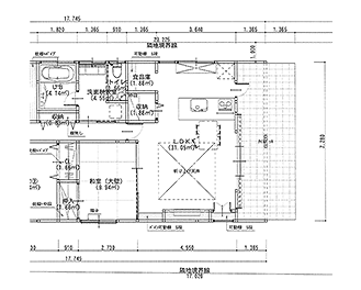 間取り図（詳細寸法入り）例