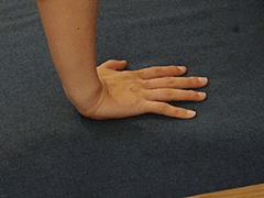 ナチュラルな魅力が光るウッドフレームソファー「Nicole(ニコール)」の手で押した時の様子