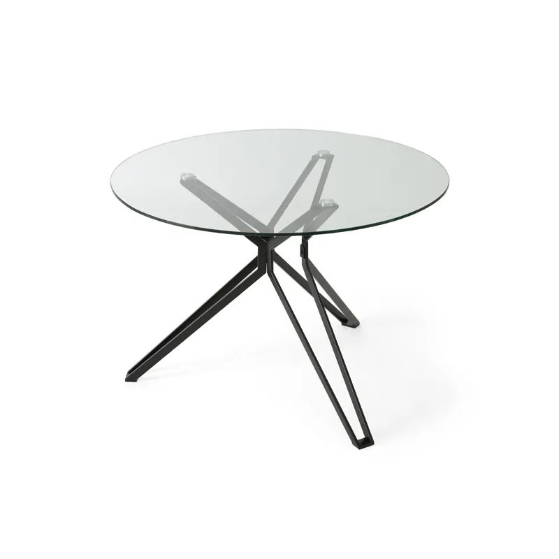 シンプルモダンでスタイリッシュなガラス円テーブルgeo(ジオ)のダイニングテーブル