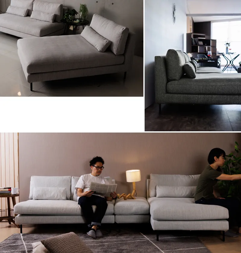 組み合わせ自由な肘掛けなしソファー「STELA(ステラ)」のイメージ
